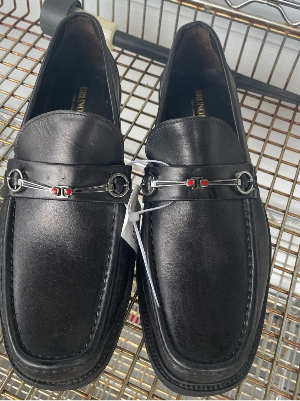 MEN’S Bruno Magli Black Leather Bit Slip-On Loafers